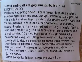 Riža dugog zrna parboiled 1 kg
